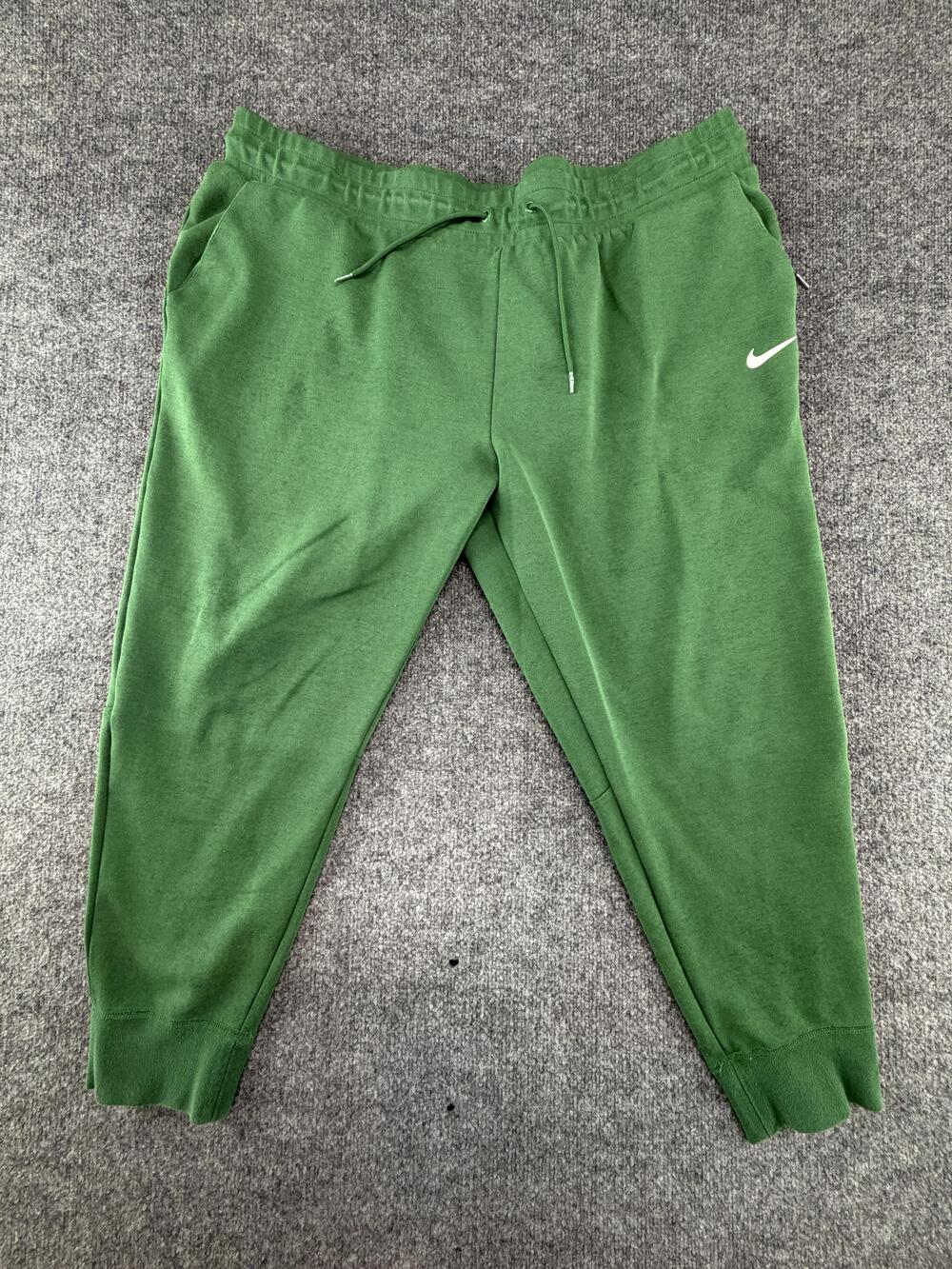 Nike Jogger Pants Mens 2XL Green Fleece Elastic Waist Zip Pocket Sweatpants